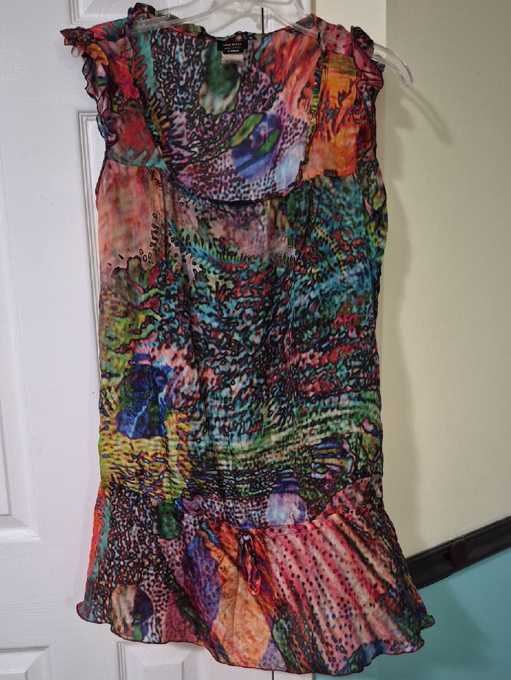 Miss Sixty Multicolor Abstract Sheer Tunic